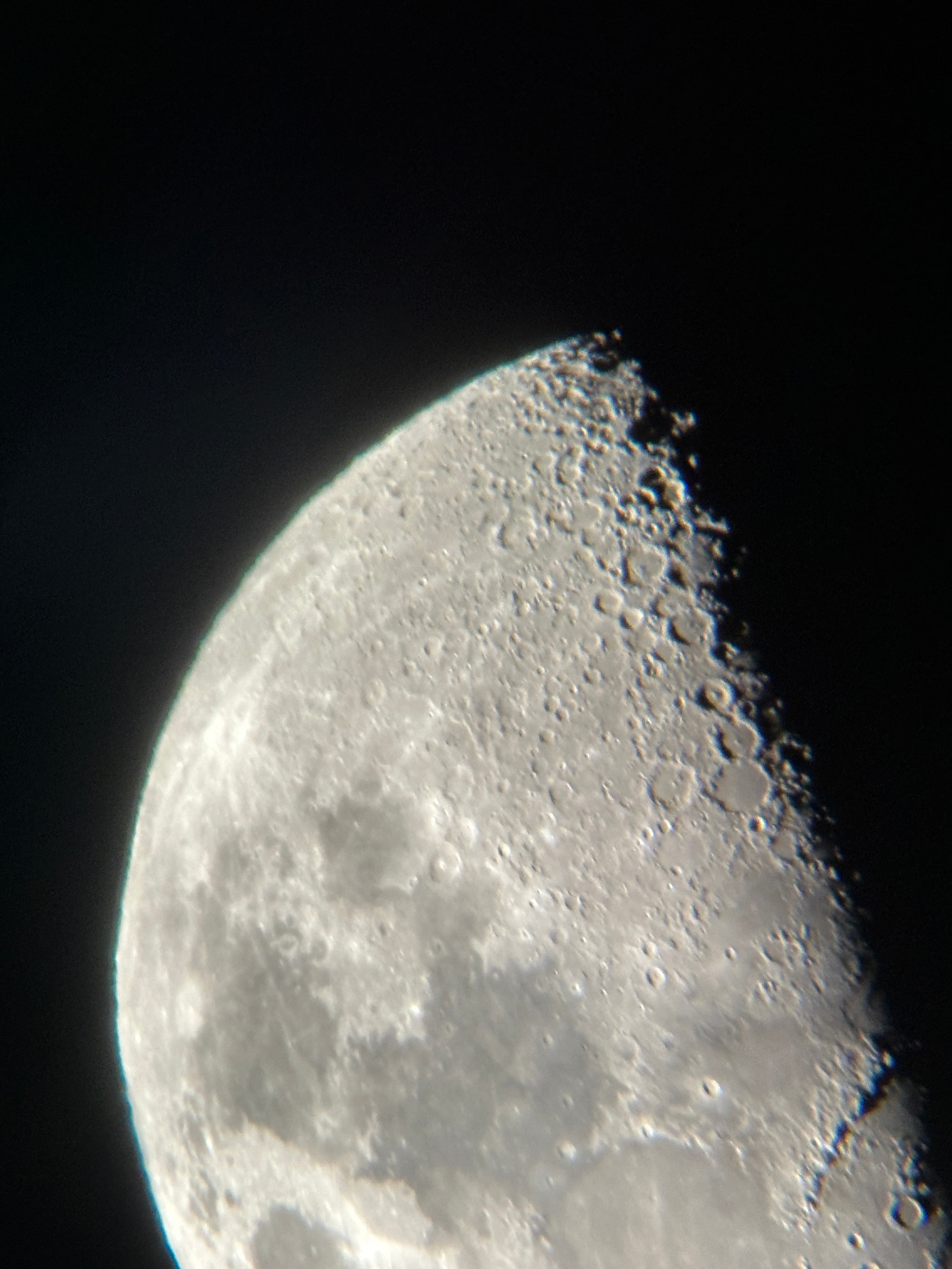 Close-up of lunar craters