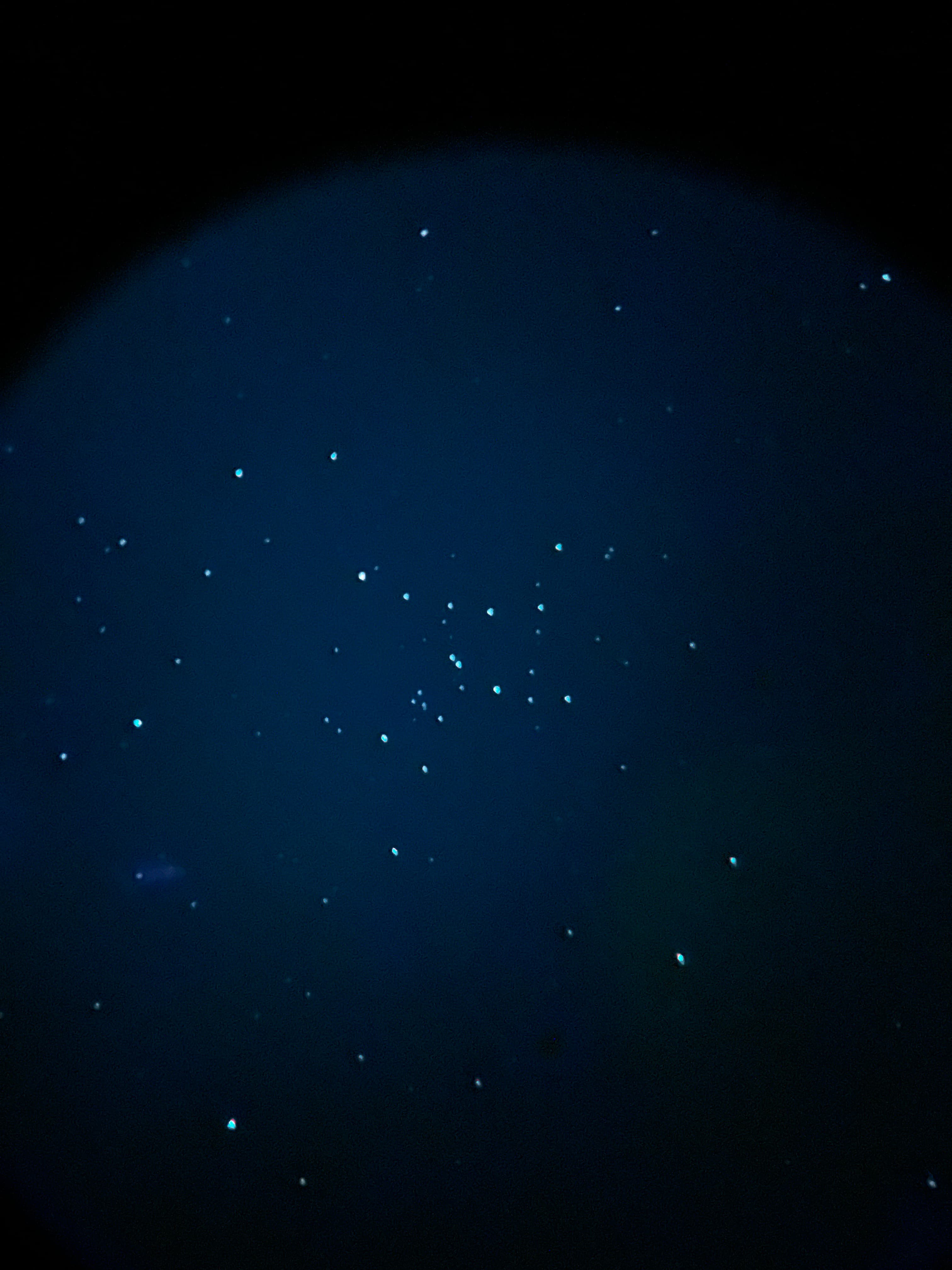 Open star cluster through the eyepiece